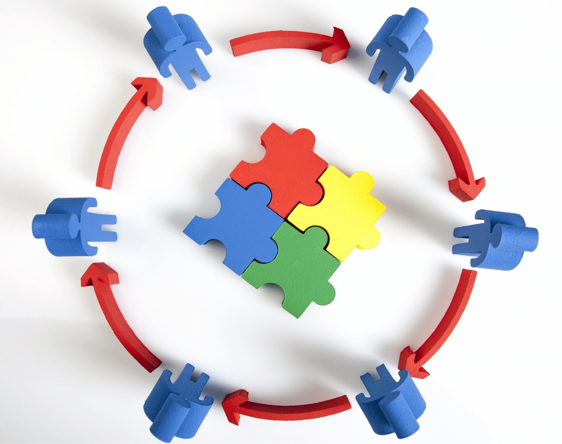 A group of people undergoing a DISC assessment for the first time being represented by a drawing.